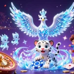Jouer au casino en ligne avec des personnages fantastiques et des jetons scintillants dans une scène animée.