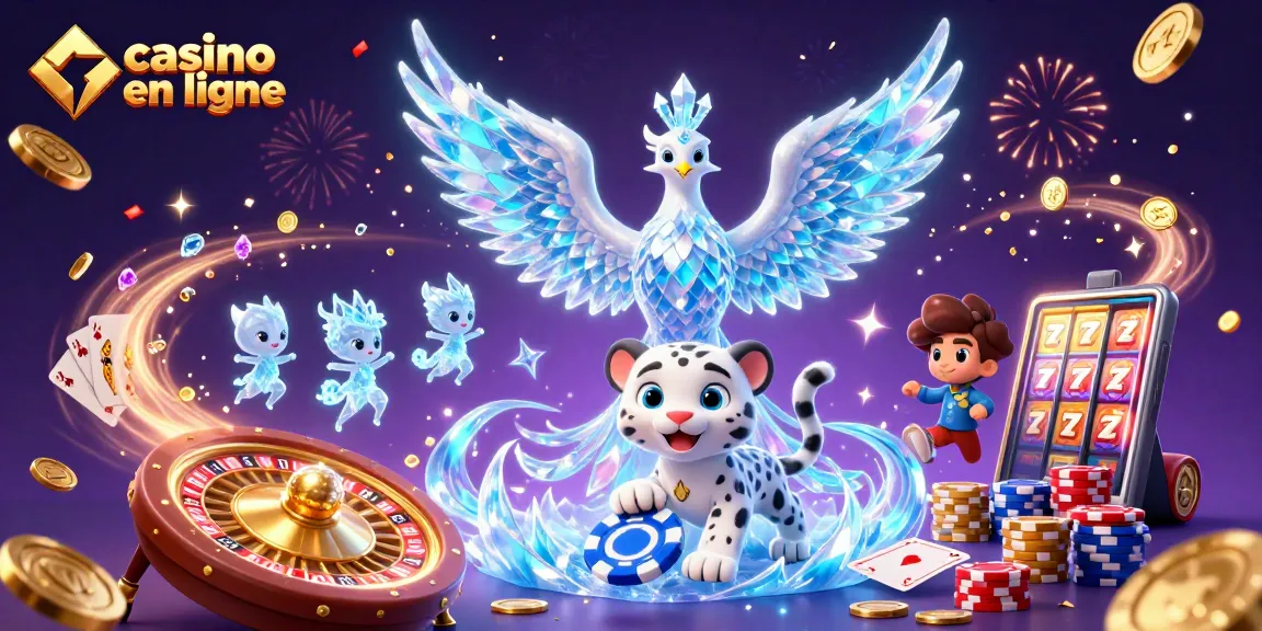 Jouer au casino en ligne avec des personnages fantastiques et des jetons scintillants dans une scène animée.