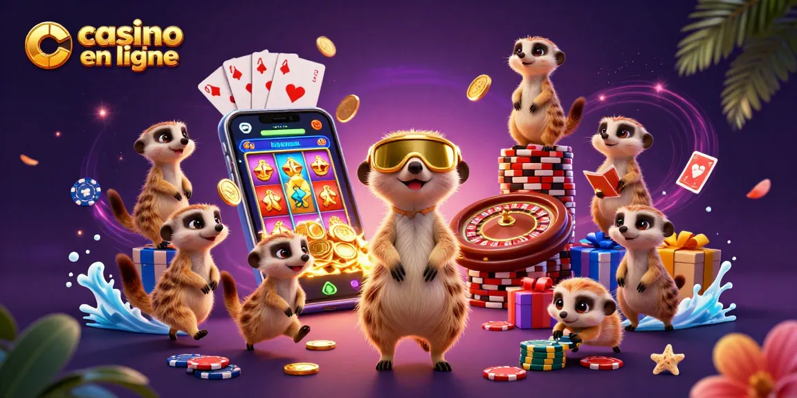 Trouvez des jeux fascinants de casino en ligne avec des suricates gérant un casino coloré et amusant.
