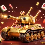 Experience winning chances with menangclub88's fantastical golden beetle tank casino art.