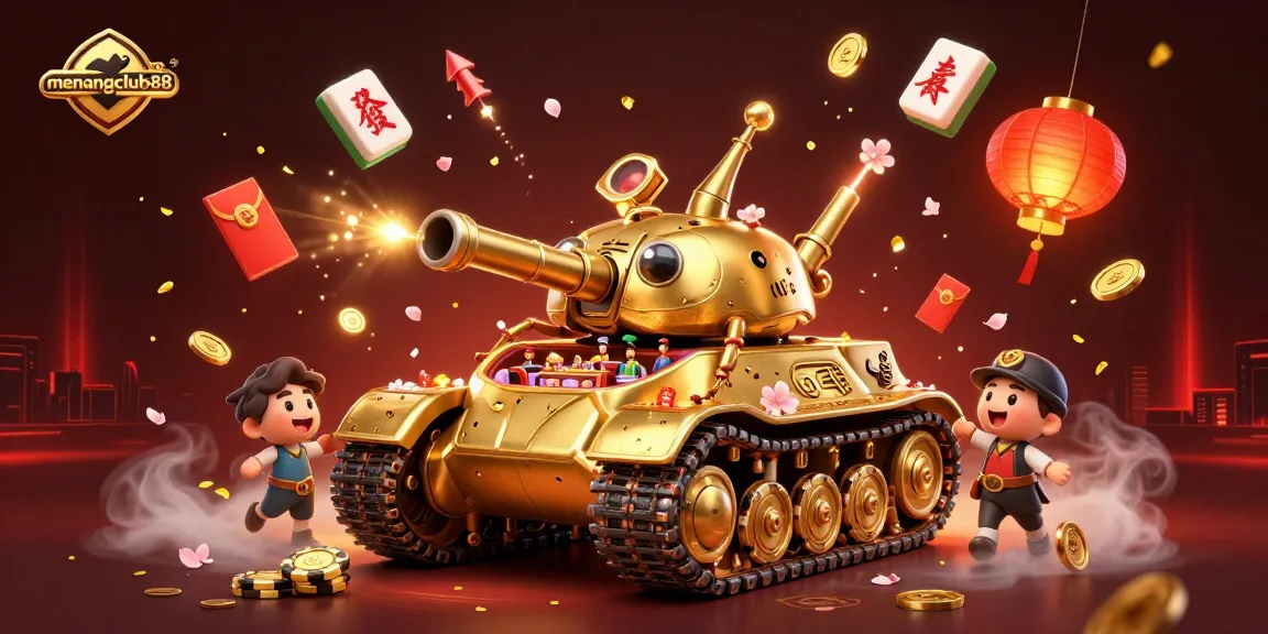 Experience winning chances with menangclub88's fantastical golden beetle tank casino art.