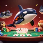 Plongez dans un casino en ligne plein de vie avec des personnages marins animés et des éléments de poker.