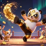 Witness the excitement of gameplay at 789pnv with a lively illustration featuring a panda wrestler in action.