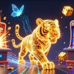 Gagnez avec passion au casino en ligne grâce à cette illustration 3D dynamique et colorée.