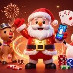 Vivez l'expérience du casino en ligne avec ce Santa amusant dans un décor festif, entouré de jeux.