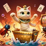 Experience SC88's vibrant casino dynamics with a lively mummy cat bursting in a golden sarcophagus.