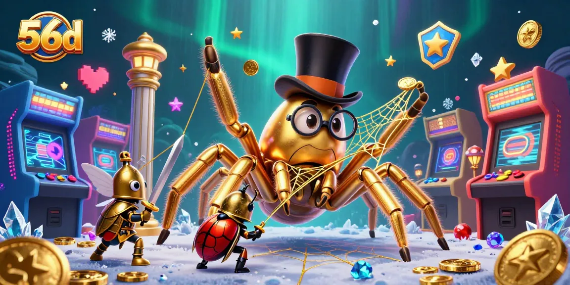 Experience thrilling gameplay with 56d's vibrant casino atmosphere and engaging characters in a colorful 3D scene.