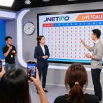 JNETOTO live draw event showcasing real-time Macau 4D results with excited participants