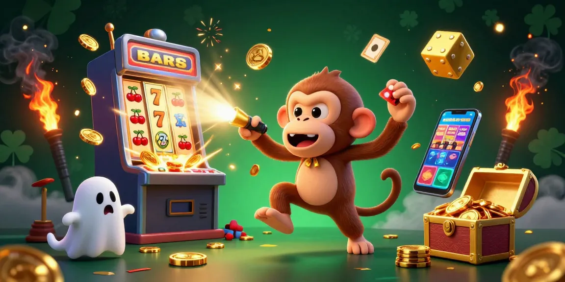 Aureon Casino showcases a vibrant casino scene with a mischievous monkey and a curious puppy amidst a jackpot explosion and colorful gaming elements.