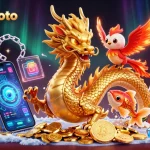 Gambarlah untuk meraih keberuntungan di lazadatoto dengan naga emas dan simbol slot yang berkilau.