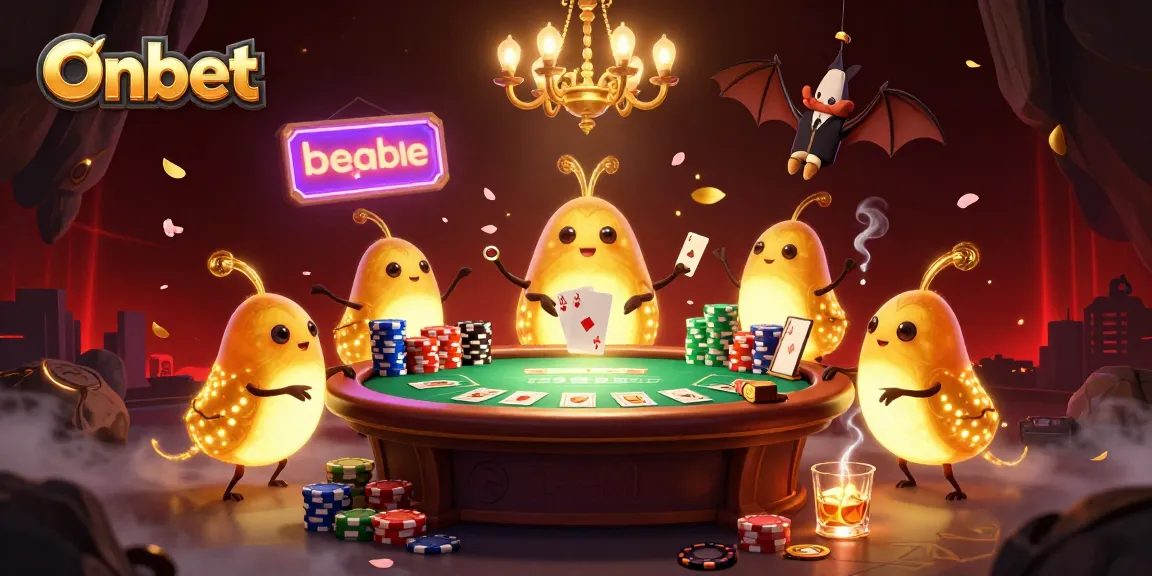 Experience Onbet's vibrant casino atmosphere with unique 3D glowworm characters lighting up the game.