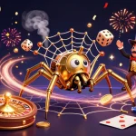 Experience thrilling spins and wins with tabel macau lengkap in this vibrant casino-themed digital artwork.