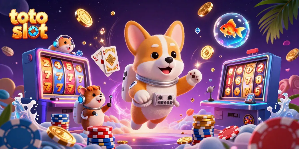 Menghasilkan kemenangan di toto slot dengan astronaut corgi di kasino luar angkasa yang penuh dengan koin emas.