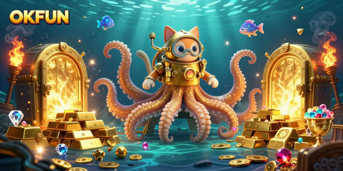 Experience thrilling gameplay at OKFUN with a vibrant underwater scene featuring dynamic casino elements.