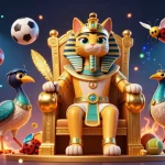 Taysentoto memberikan pengalaman taruhan olahraga yang mendebarkan dengan karakter kucing firaun, bola olahraga, dan efek emas yang menakjubkan.