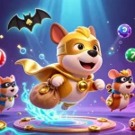 Join SUNWIN's thrilling adventure with a superhero dog and hamster amid flying lottery balls and casino excitement.