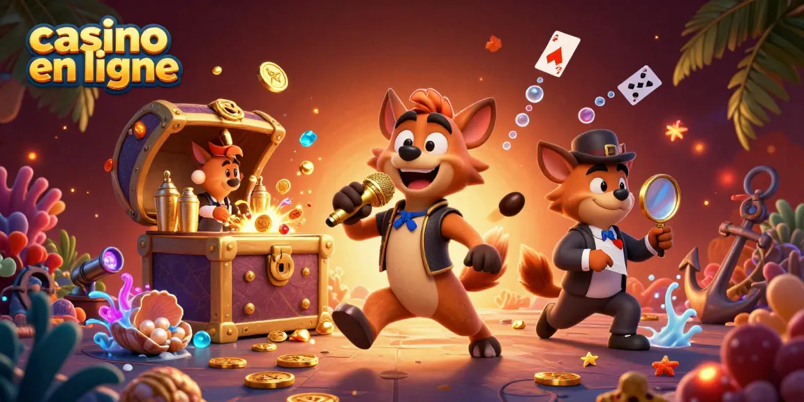 Découvrez une scène dynamique de casino en ligne avec des hyènes animées et des éléments de jeu fascinants.