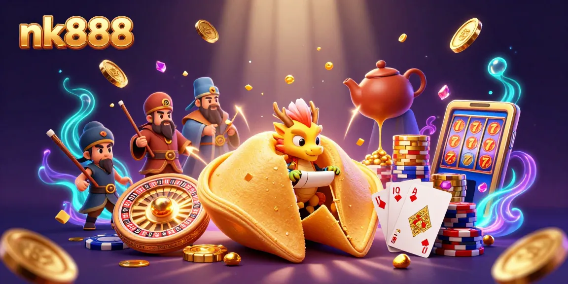 Navigating nk888's online casino world with vibrant gaming action and golden rewards.