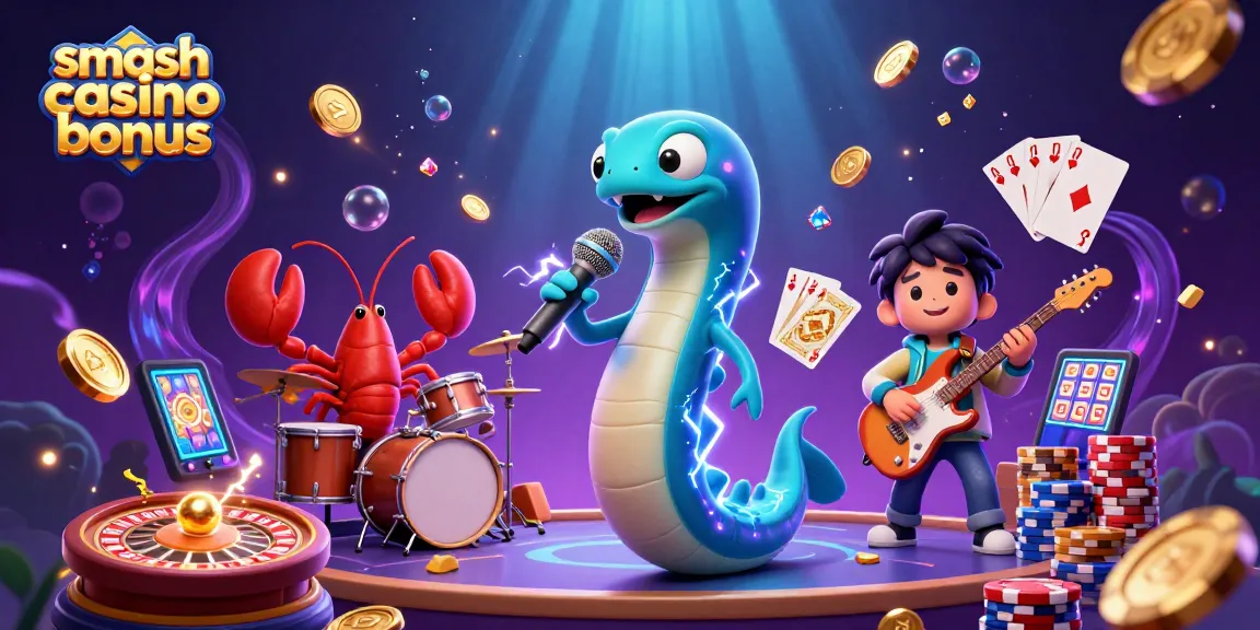 Profitez du bonus Smash Casino avec des personnages en train de jouer dans un casino sous-marin.
