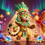 Casino en ligne : illustration dynamique d'un prêtre jaguar avec des symboles de machine à sous éblouissants