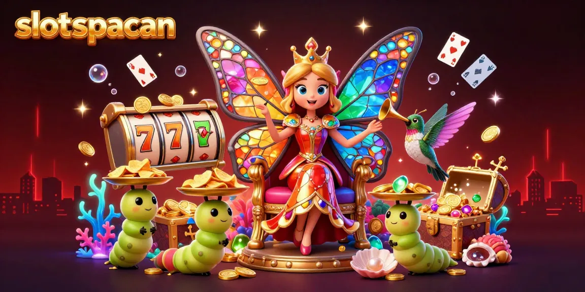 Spin to win big with slot spaceman in this vibrant 3D casino illustration depicting a magical slot adventure.