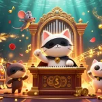 Experience slot bet kecil with an engaging 3D illustration featuring a whimsical casino scene.