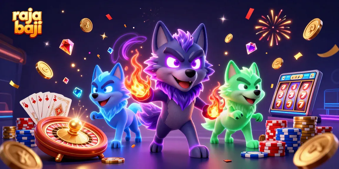 Engage with raja baji gaming through stunning 3D illustration showcasing excitement and energy.