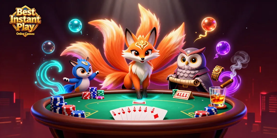 Experience the excitement at the Best Instant Play Online Casinos with a vibrant 3D illustration.