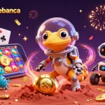 onlinegamebanca showcases a vibrant Martian casino adventure with unique characters and dynamic game elements.