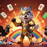 Vivez l'expérience d'un casino en ligne avec Odin et ses compagnons sur un pont de jetons en or.