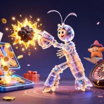 Engage in thrilling gaming action with tt88 as a galactic mantis shrimp battles asteroids for gems and coins.
