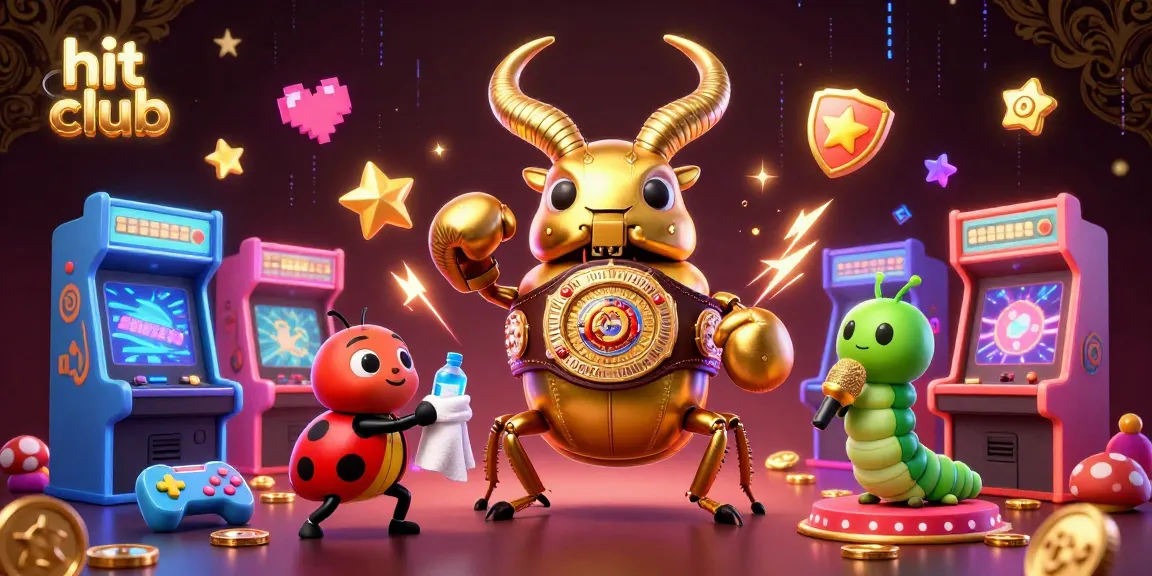 Bet on big wins at hit club with dynamic casino gaming elements in vibrant illustration.