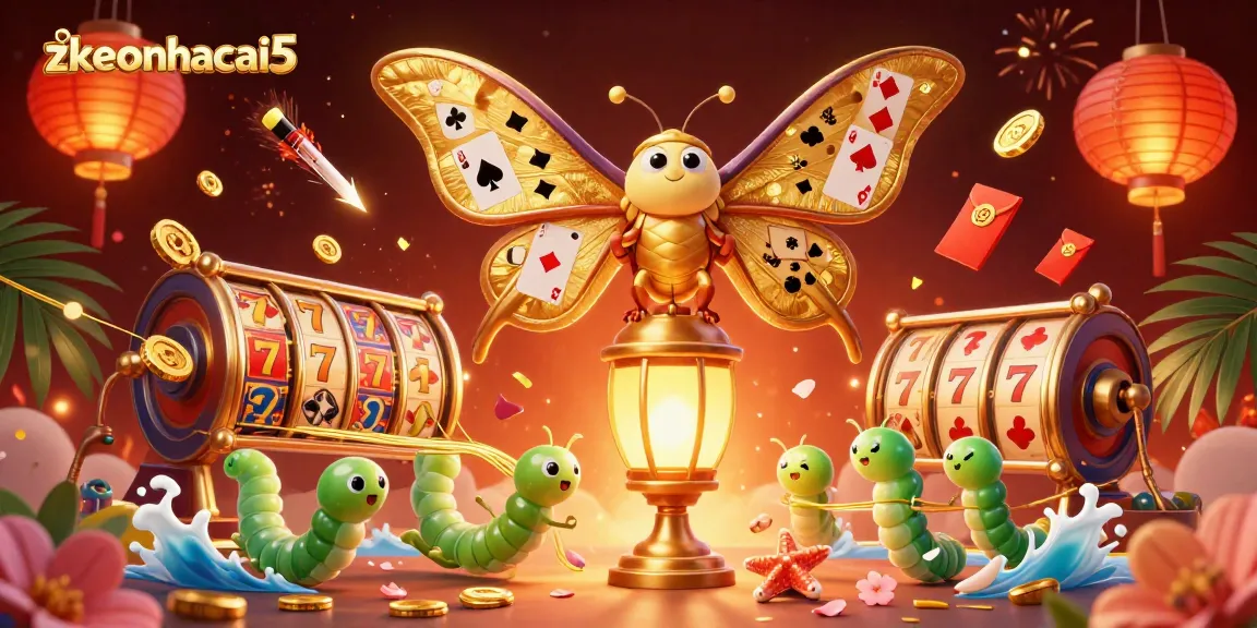 Play exciting games with zkeonhacai5's vibrant and detailed casino illustration featuring stunning slot elements.