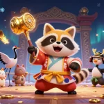 Experience winning moments with kuwin's dynamic casino-themed illustration featuring cheerful characters and game elements.