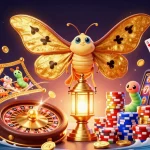 Experience exhilarating gaming at 开云体育 with vibrant casino elements and enchanting moths.