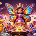 Illuminez votre expérience de jeu avec le casino en ligne et sa reine des papillons colorée.