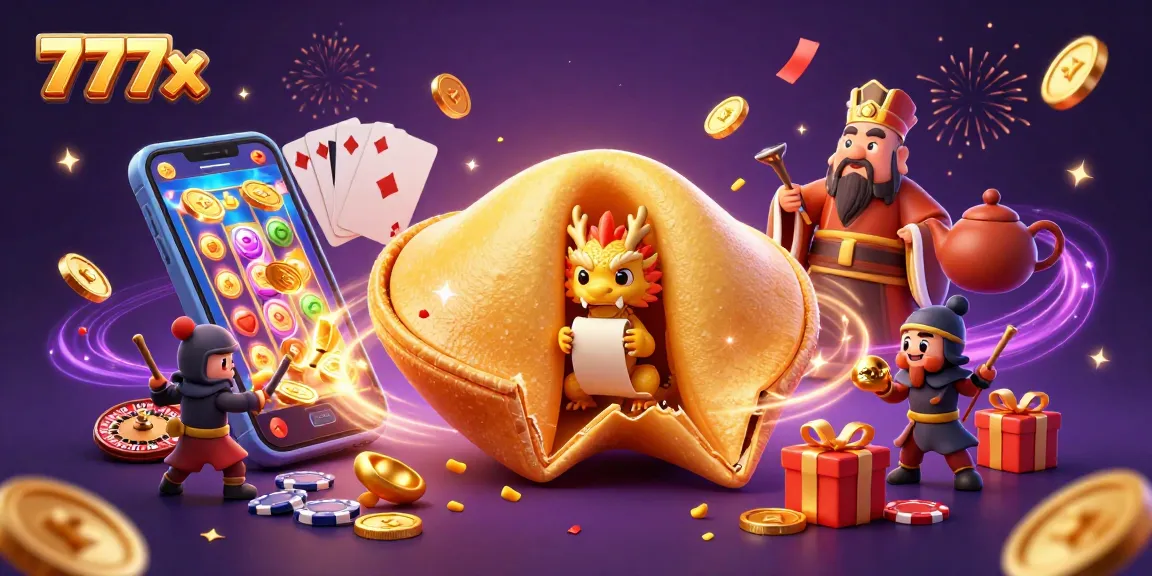 Engage with the thrilling slots at 777x featuring a vibrant 3D casino scene.