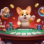 Le jeu de casino en ligne prend vie avec un corgi astronaute flottant dans un casino spatial.