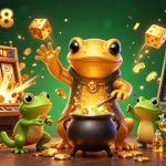 Experience thrilling gameplay at open88 with a vibrant scene featuring gold coins and slot machines.