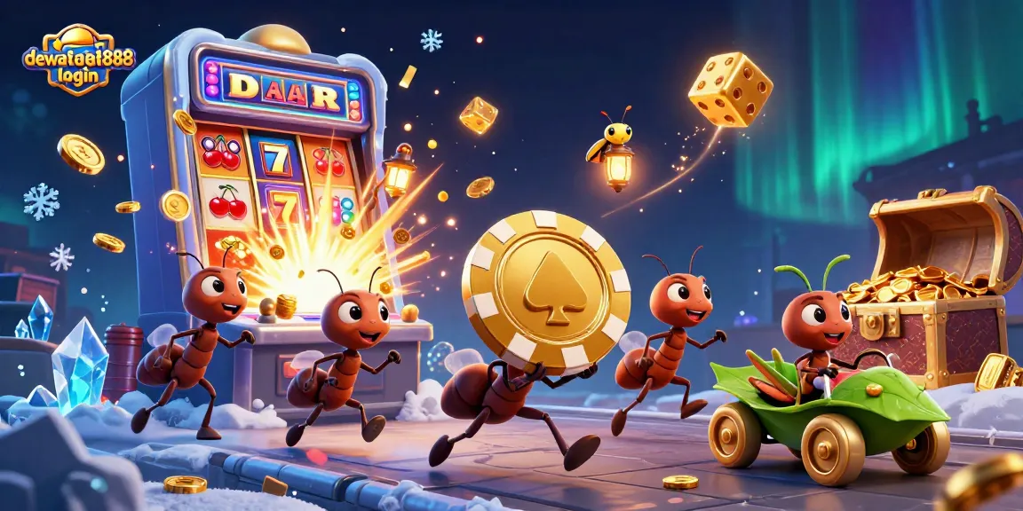 Melakukan login dewataslot888 untuk memulai petualangan permainan slot yang menarik dengan ant dan simbol keberuntungan.