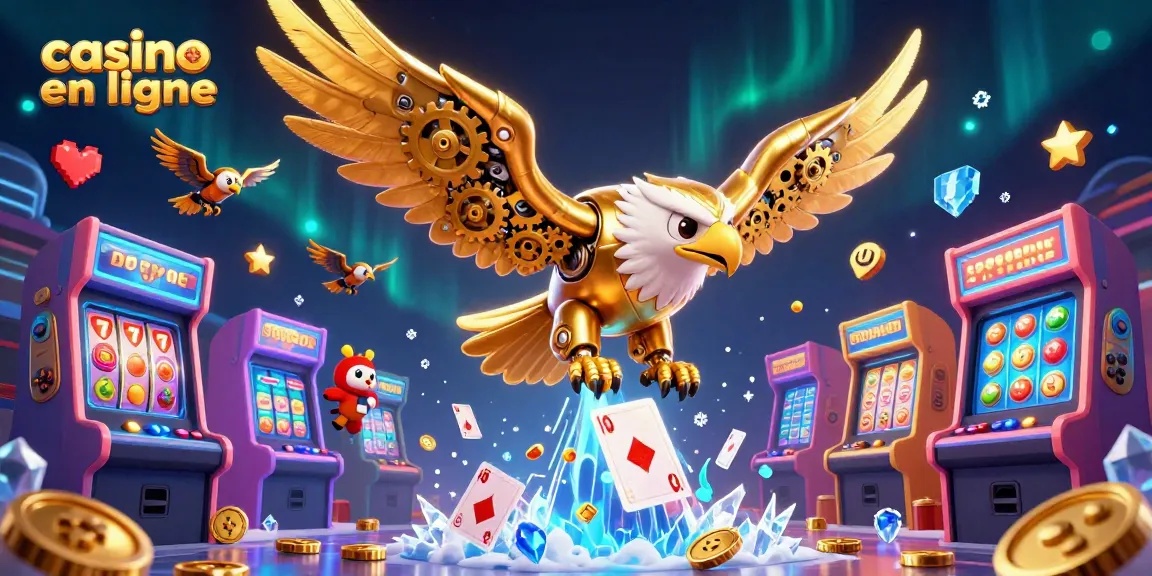 Retrouvez l'excitation des jeux avec notre illustration 'casino en ligne' pleine de couleurs et de détails.