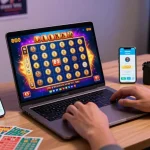 Pengguna aktif rajatogel bermain togel online dengan antarmuka modern dan visual warna-warni.