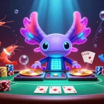 Spin to win at ON68 with a vibrant underwater DJ scene featuring poker, chips, and lively characters.