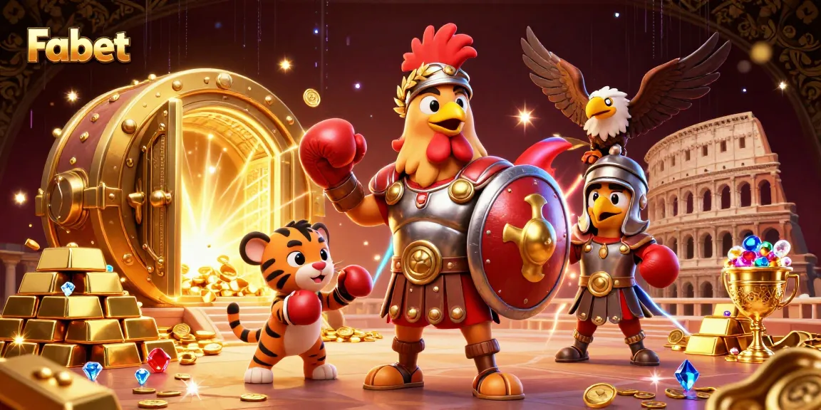 Fabet's immersive casino scene featuring dynamic characters and gold treasures for thrilling gameplay.