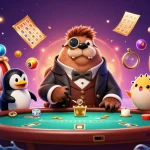 Experience thrilling gameplay at slot16 with a whimsical underwater poker scene featuring vibrant characters.