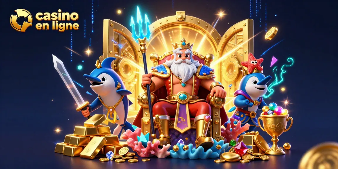 Jouez à casino en ligne avec le roi Neptune, gardé par un samouraï poisson.