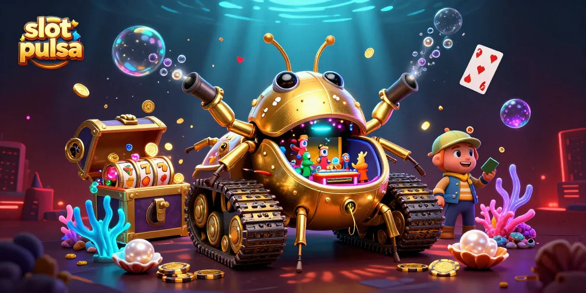Engage in exciting slot pulsa action with a dynamic 3D illustration showcasing vibrant casino elements.