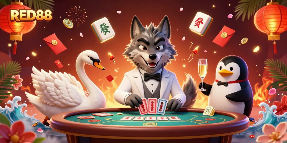 Experience the thrill at RED88 with a vibrant casino scene featuring baccarat excitement.