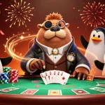 Vivez l'excitation du poker en ligne avec cette illustration de casino en ligne animée.