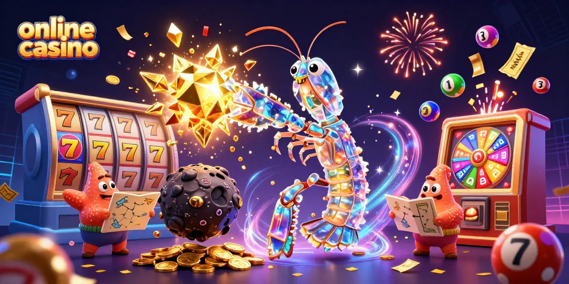 Experience thrilling excitement with an online casino theme, featuring vibrant characters and colorful gambling elements.
